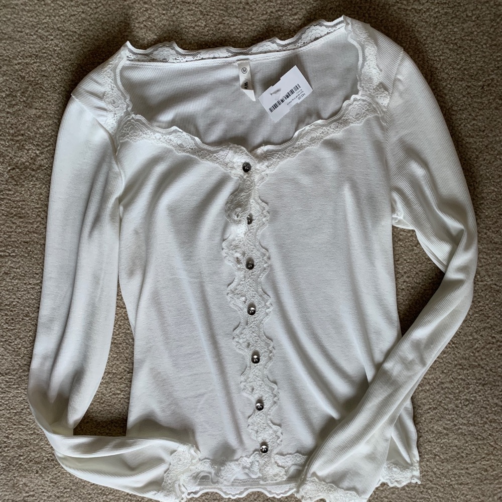 White button down top